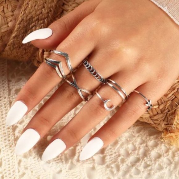 Chevron 7 pc Ring Set - Picture 1 of 6
